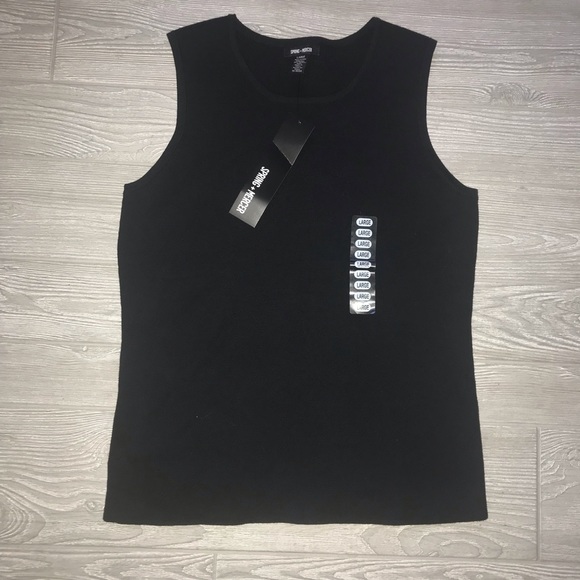 SPRING + MERCER Black Knit Cotton Vest or Sleeveless Top - Picture 2 of 5